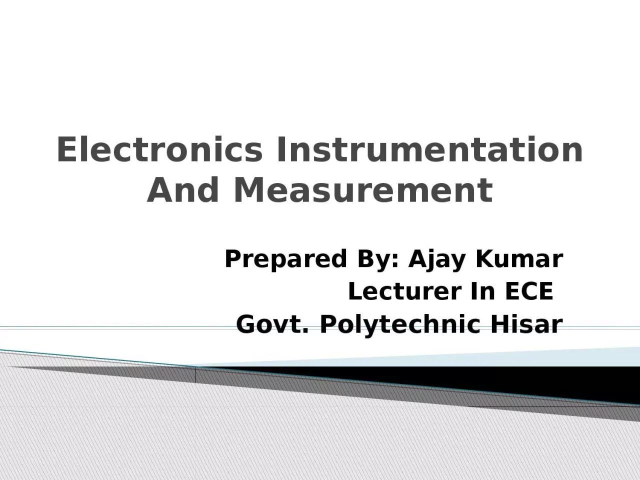 PPT-Electronics Instrumentation And Measurement