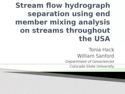 Stream flow hydrograph separation using end member mixing analysis