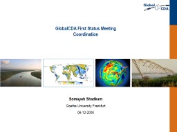 GlobalCDA  First Status Meeting