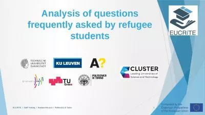 Analysis  of q uestions frequently asked by refugee students