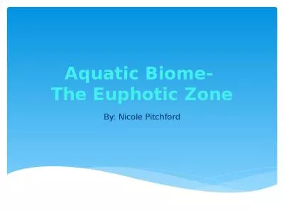 Aquatic Biome-  The Euphotic Zone