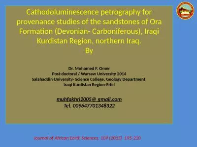 Cathodoluminescence petrography for provenance studies of the sandstones of Ora Formation