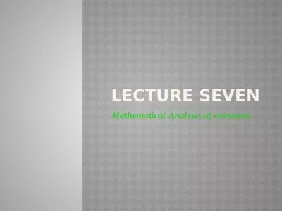 Lecture seven  Mathematical