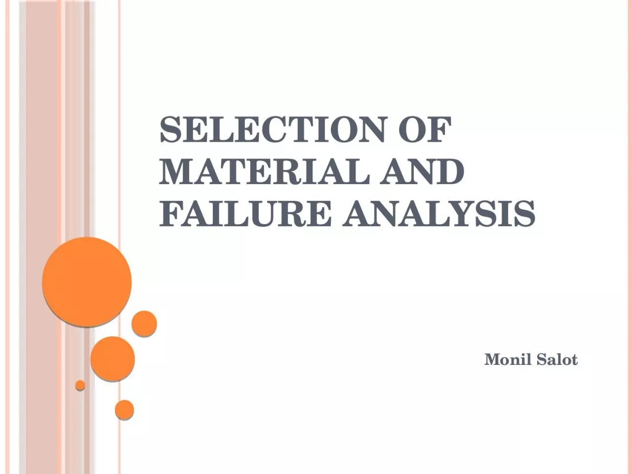 PPT-Selection of Material and Failure Analysis