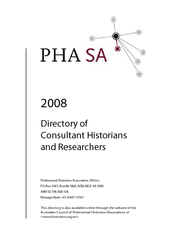 DIRECTORY OF CONSULTANT HISTORIANS & RESEARCHERS 2008