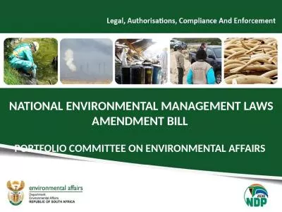 NATIONAL ENVIRONMENTAL MANAGEMENT LAWS AMENDMENT BILL