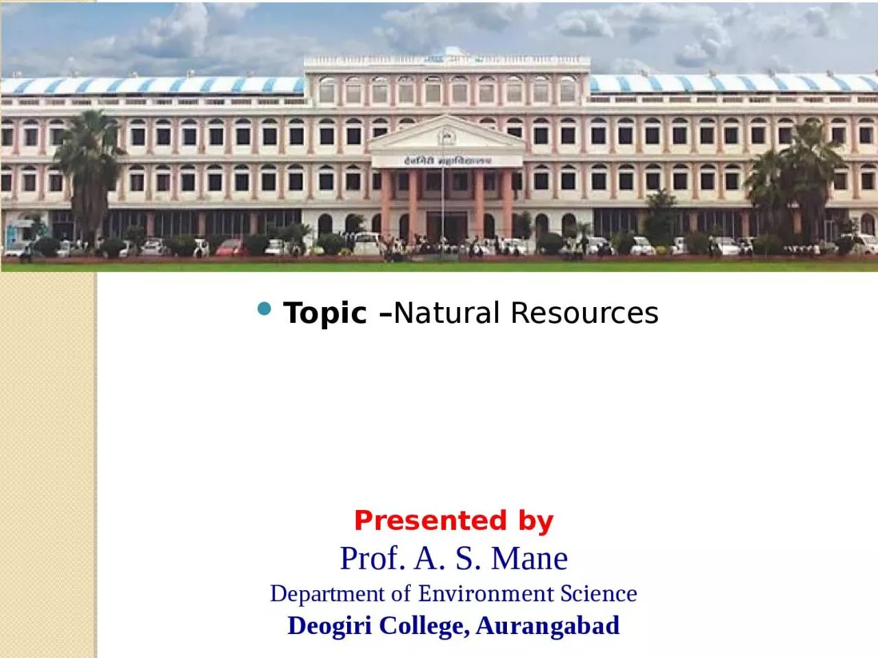 PPT-Topic – Natural Resources