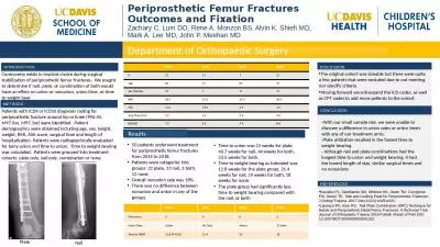 Periprosthetic Femur Fractures Outcomes and Fixation