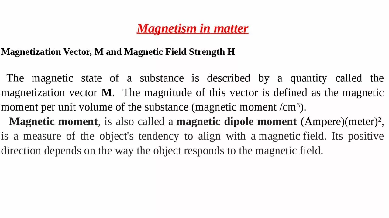 PPT-Magnetism in matter Magnetization