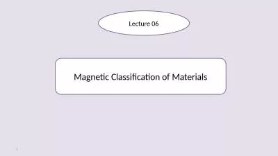 Lecture 06 Magnetic Classification of Materials