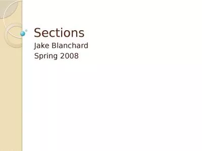 Sections Jake Blanchard Spring 2008