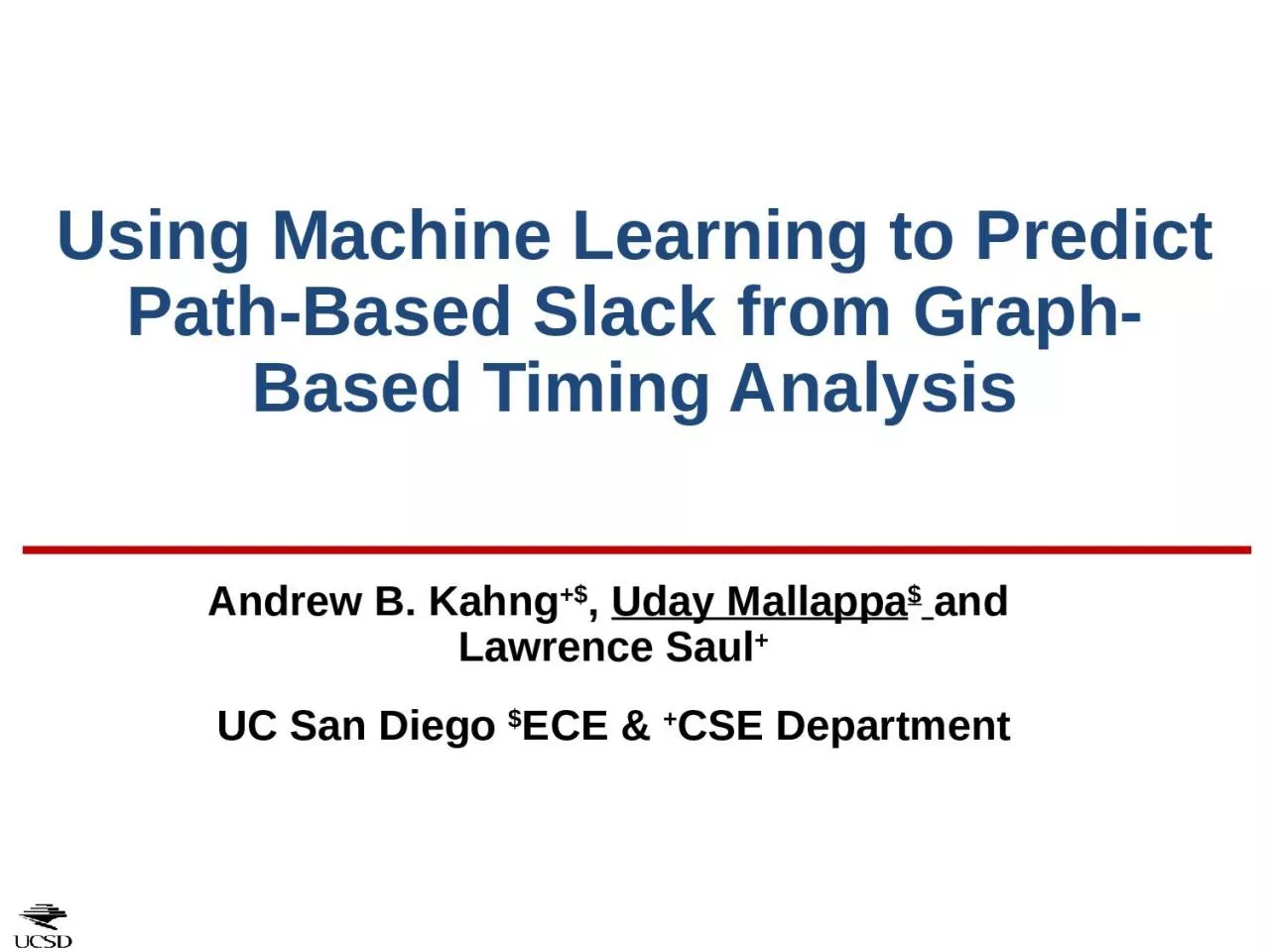 PPT-Using Machine Learning to Predict Path-Based Slack from Graph-Based Timing Analysis