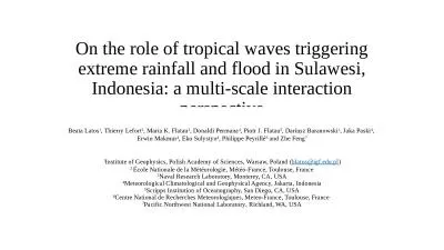 On  the role of tropical waves triggering extreme rainfall and flood in Sulawesi, Indonesia: