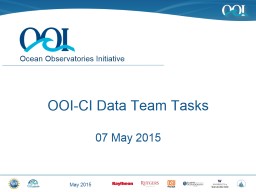 OOI-CI Data Team Tasks 07 May 2015