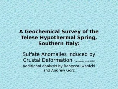 A Geochemical Survey of the