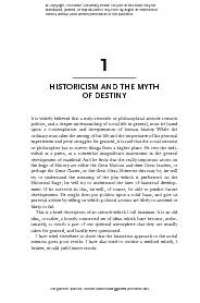 1  HISTORICISM AND THE MYTH      It is widely believed that a truly sc