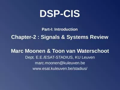 DSP- CIS Part- I:  Introduction