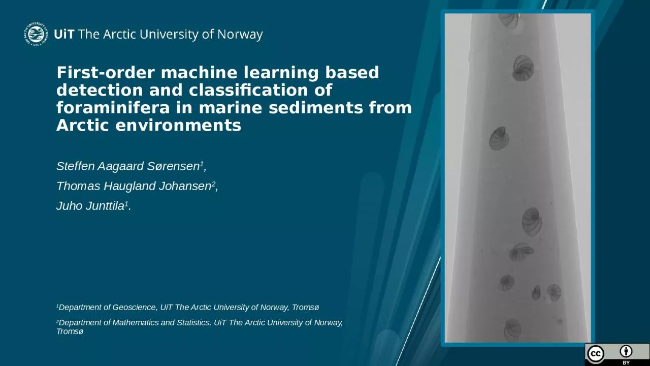 PPT-First-order machine learning based detection and classification of foraminifera in marine