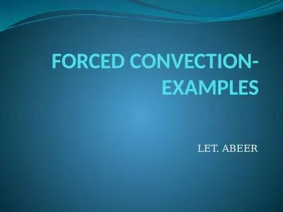 FORCED CONVECTION-EXAMPLES