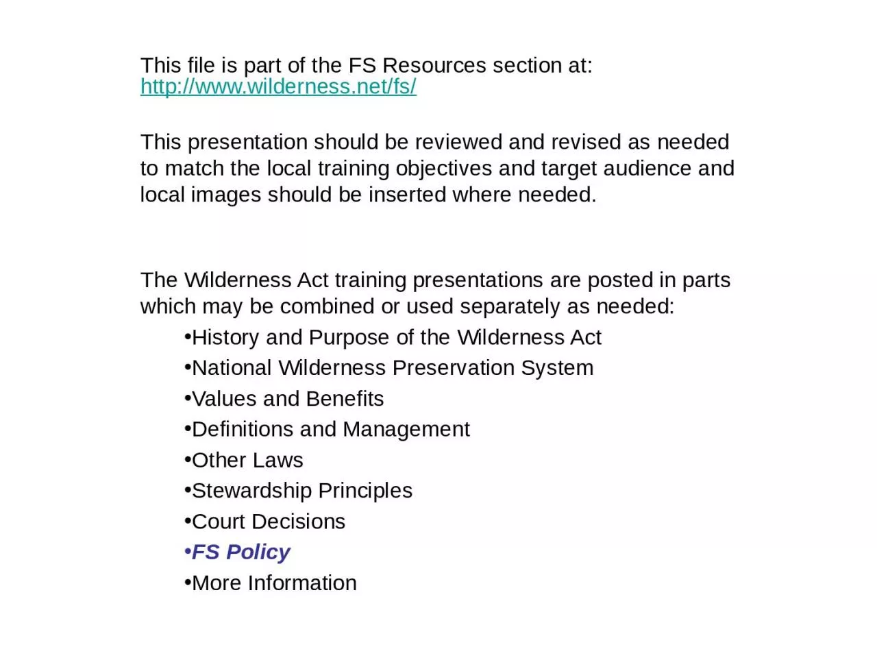 PPT-FS Resources This file is part of the FS Resources section at: