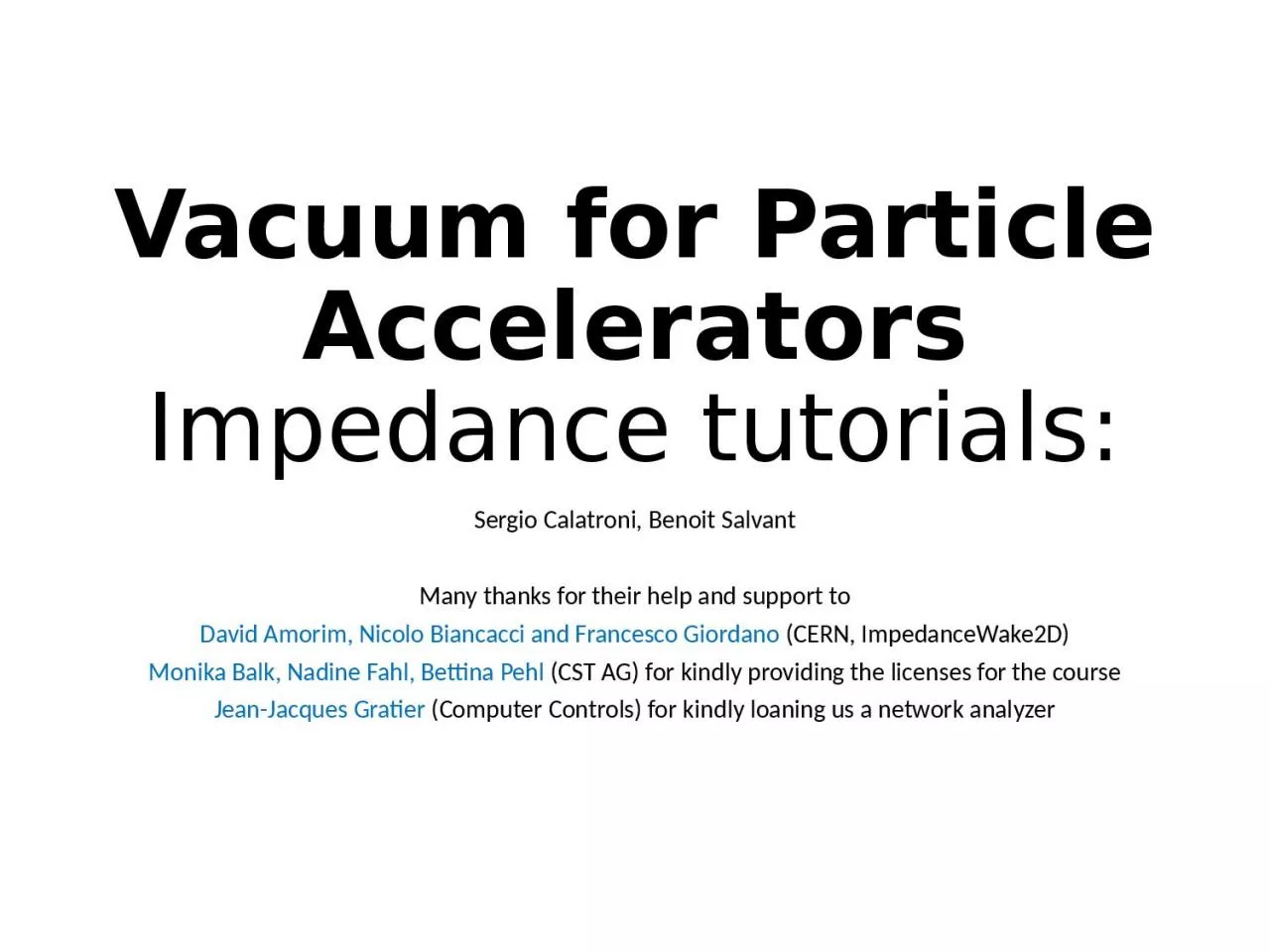 Vacuum for Particle Accelerators