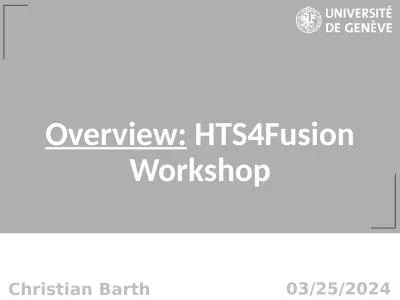 Overview:  HTS4Fusion Workshop
