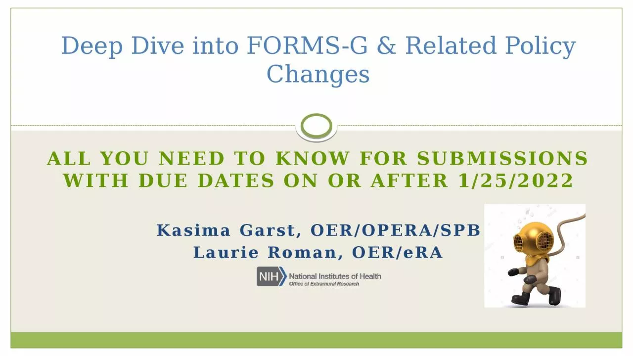 Deep Dive into FORMS-G & Related Policy Changes