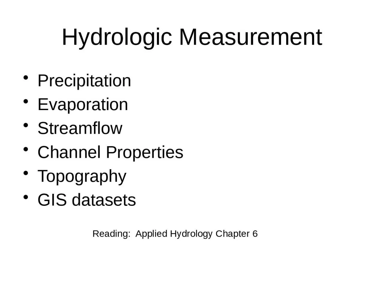 PPT-Hydrologic Measurement Precipitation