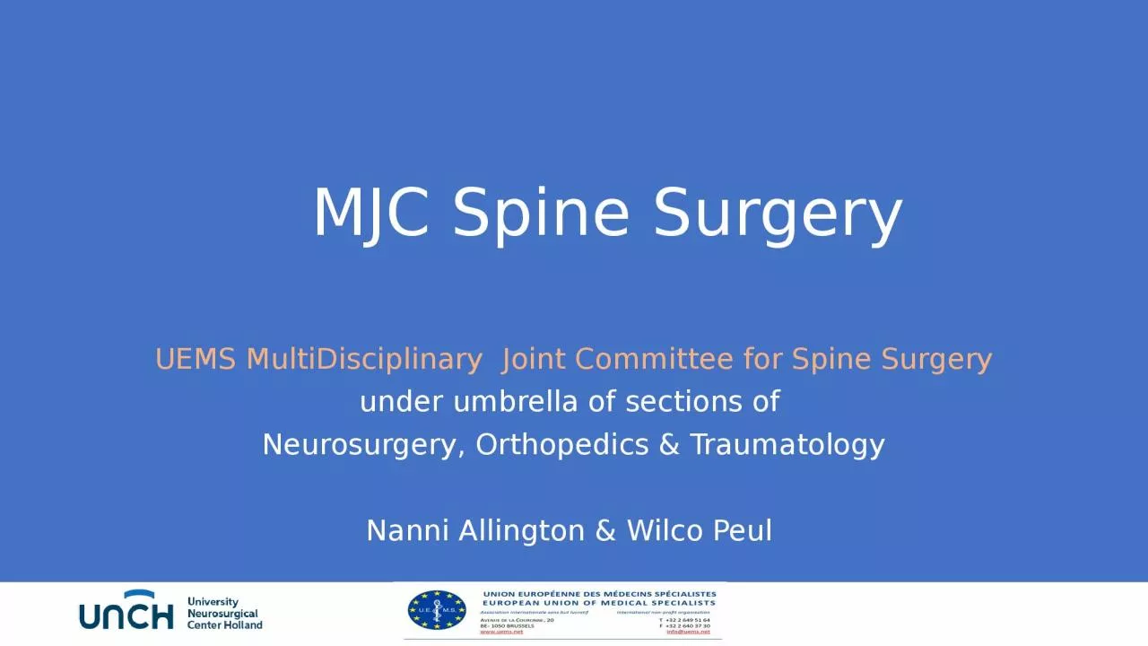 PPT-MJC Spine Surgery UEMS