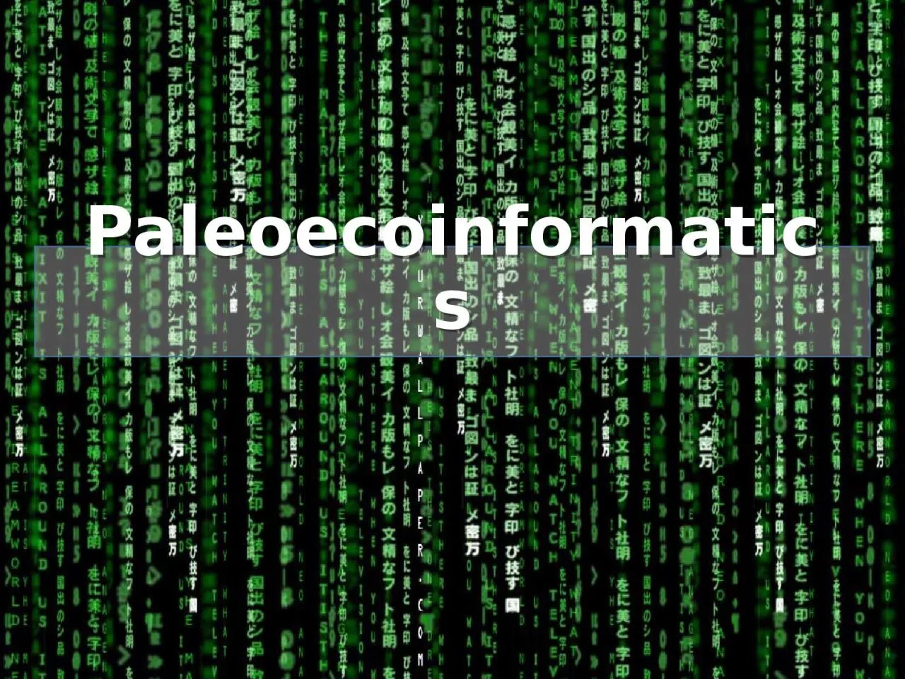 PPT-Paleoecoinformatics Outline