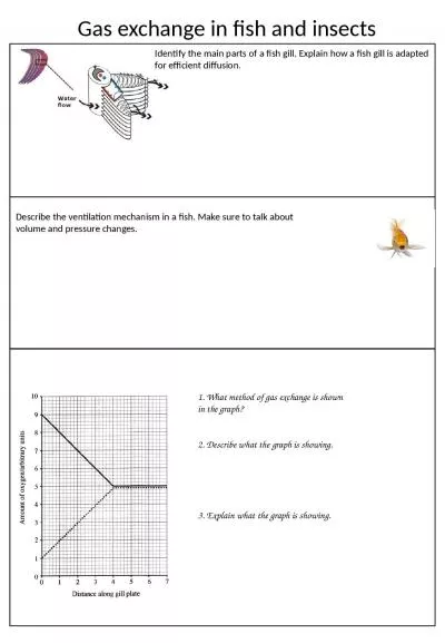 Identify the main parts of a fish gill. Explain how a fish gill is adapted for efficient