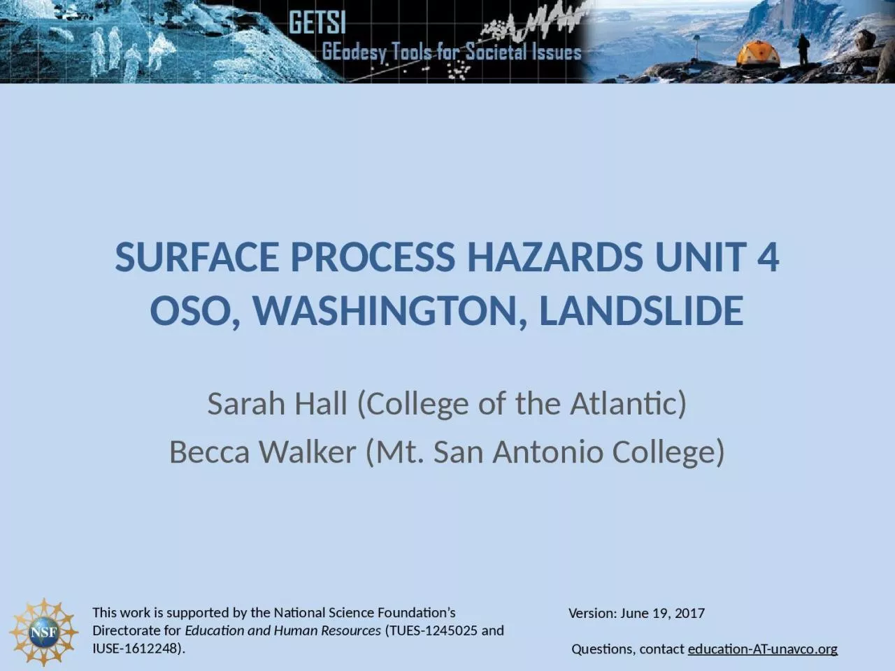 PPT-Surface Process Hazards Unit 4