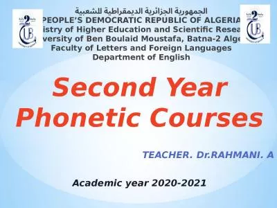 Second Year Phonetic Courses