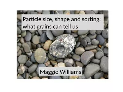 Maggie Williams Particle size, shape and sorting: