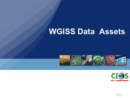 WGISS  Data    Assets WGISS Interoperability Standards Architecture