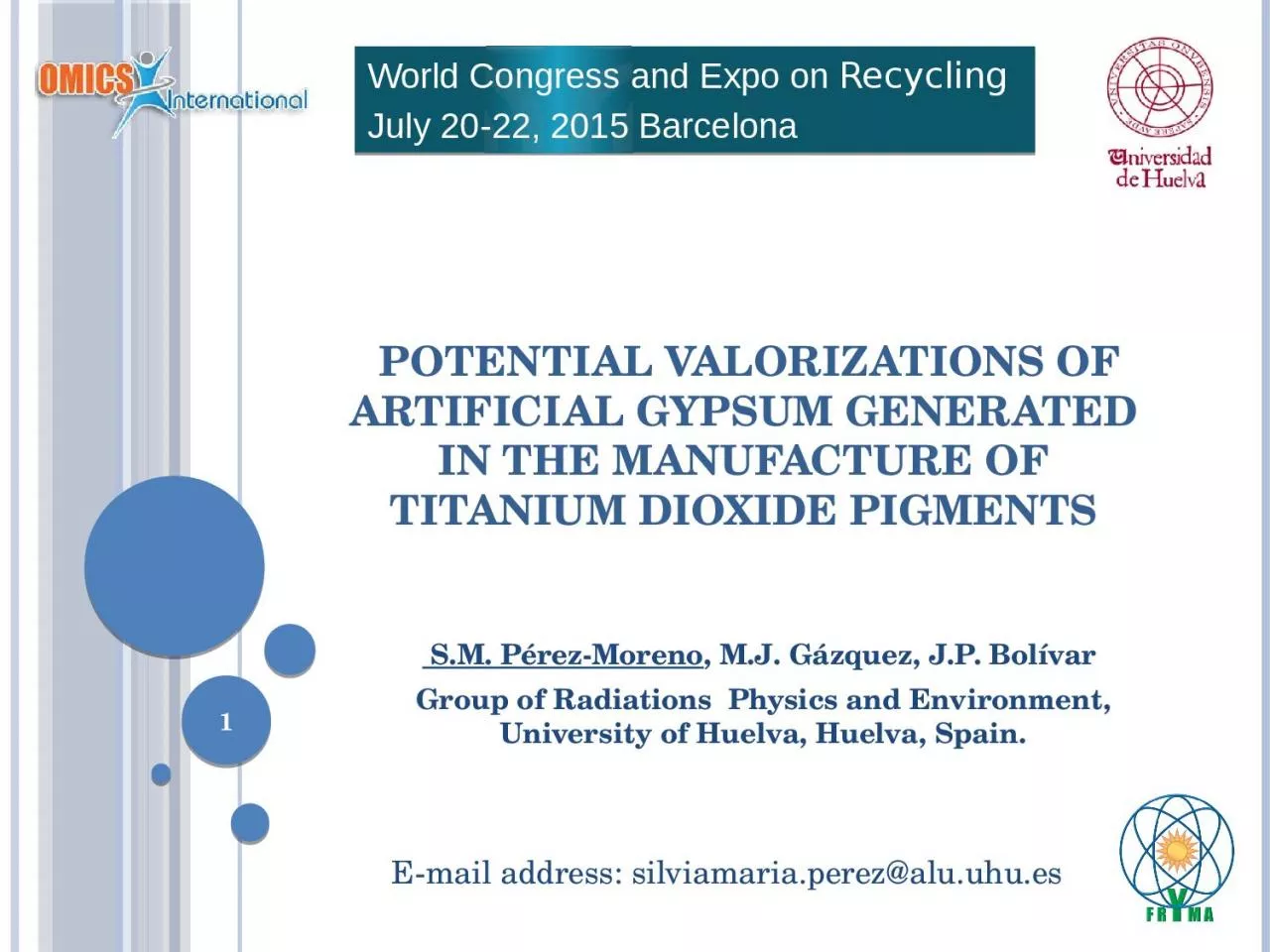 PPT-Potential valorizations of artificial gypsum generated in the manufacture of titanium