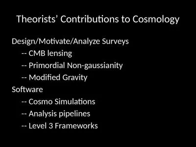 Theorists’ Contributions to Cosmology