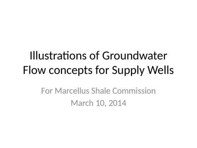 Illustrations of Groundwater Flow concepts for Supply Wells