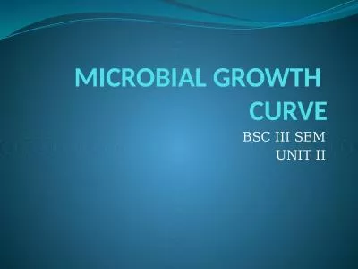 MICROBIAL GROWTH  CURVE BSC III SEM