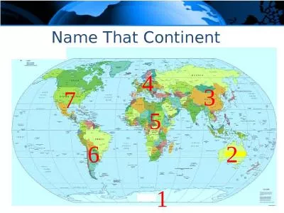 Name That Continent 1 3 4