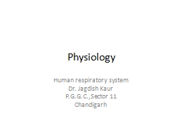 Physiology Human respiratory system