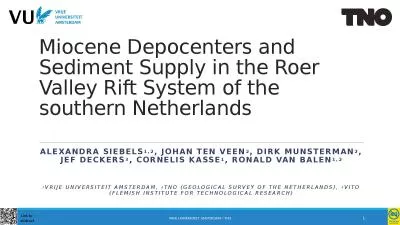 Miocene Depocenters and Sediment Supply in the Roer Valley Rift System of the southern Netherlands