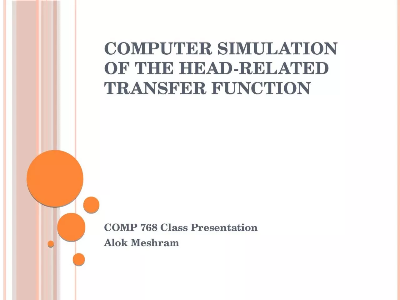 PPT-Computer Simulation of the Head-Related Transfer Function