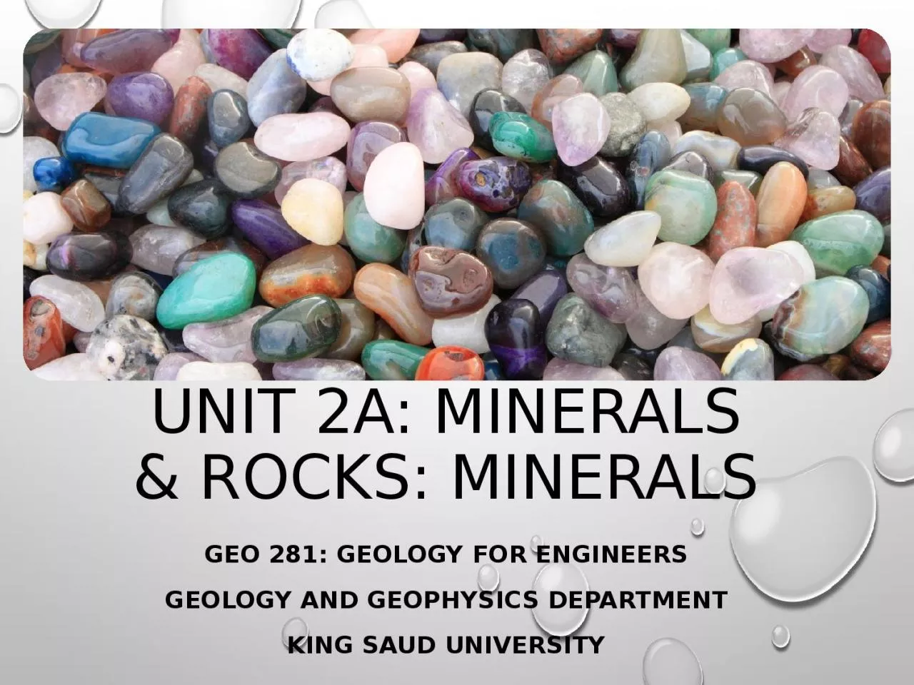 PPT-Unit 2a: minerals & rocks: MINERALS