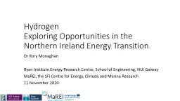 Hydrogen Exploring Opportunities in the Northern Ireland Energy Transition