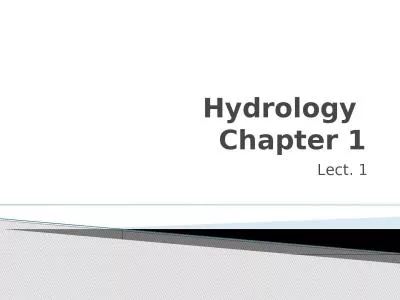 Hydrology  Chapter 1 Lect. 1