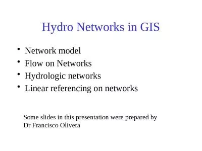 Hydro Networks in GIS Network model