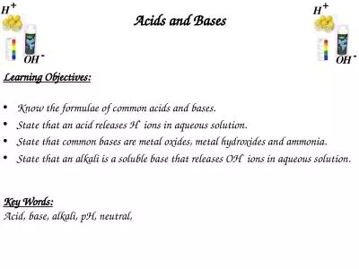 Learning Objectives: Know the formulae of common acids and bases.