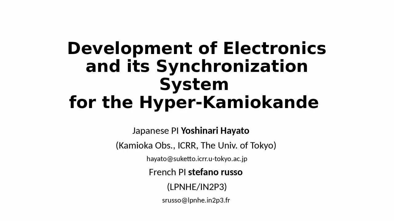 PPT-Development of Electronics and its Synchronization System