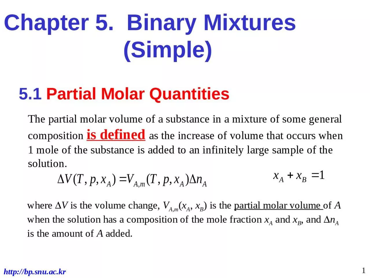 PPT-Chapter 5. Binary Mixtures